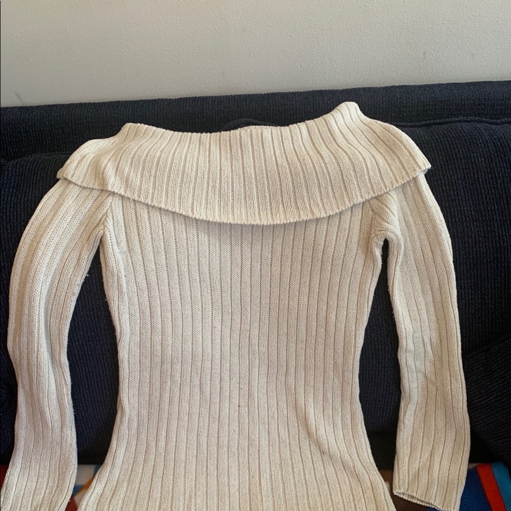 NY&Co. White Off Shoulder Sweater